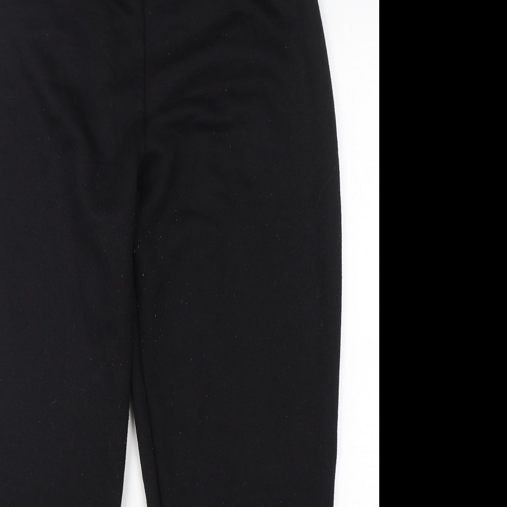 PRETTYLITTLETHING Womens Black  Cotton Sweatpants Trousers Size 16 L29 in Regular