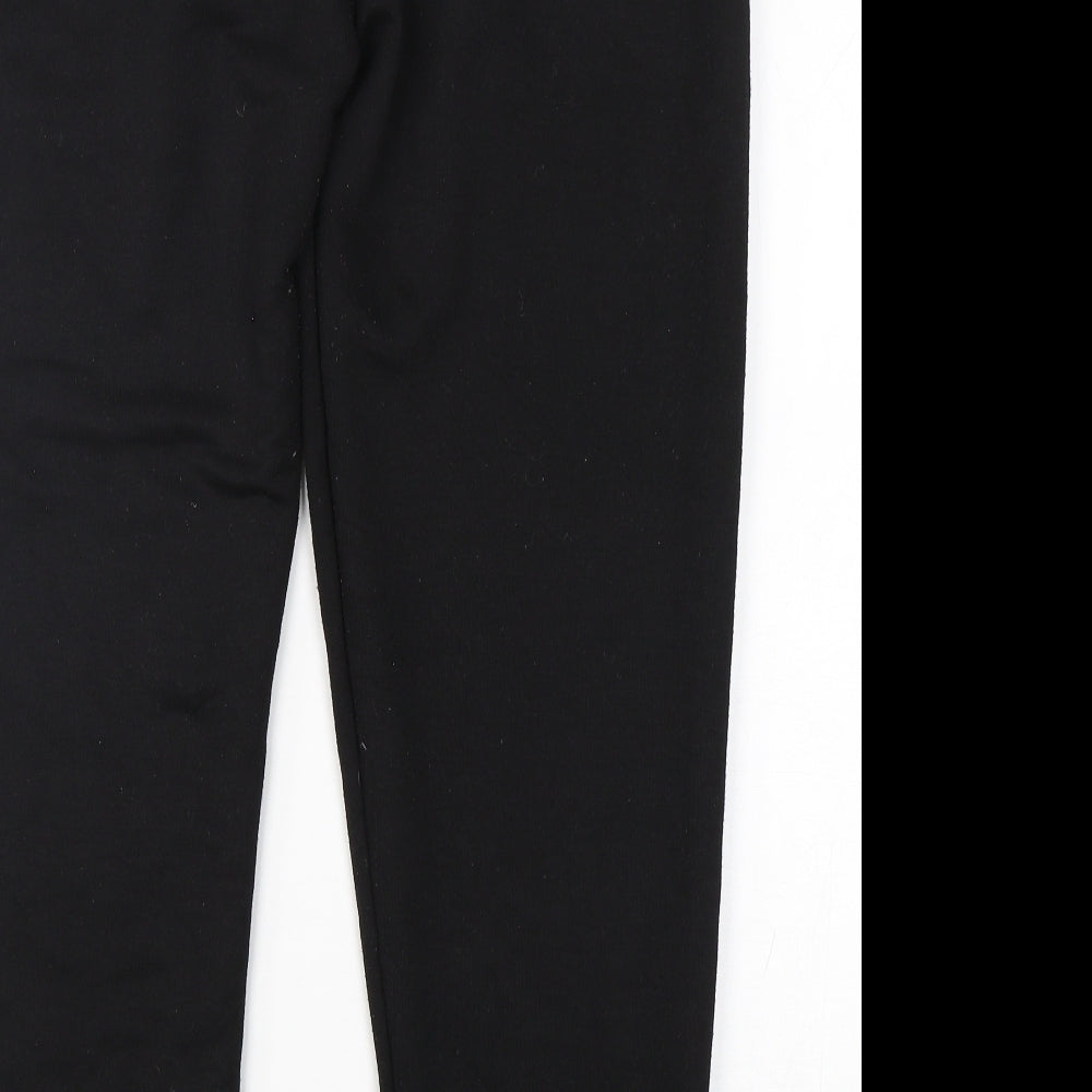 PRETTYLITTLETHING Womens Black  Cotton Sweatpants Trousers Size 16 L29 in Regular