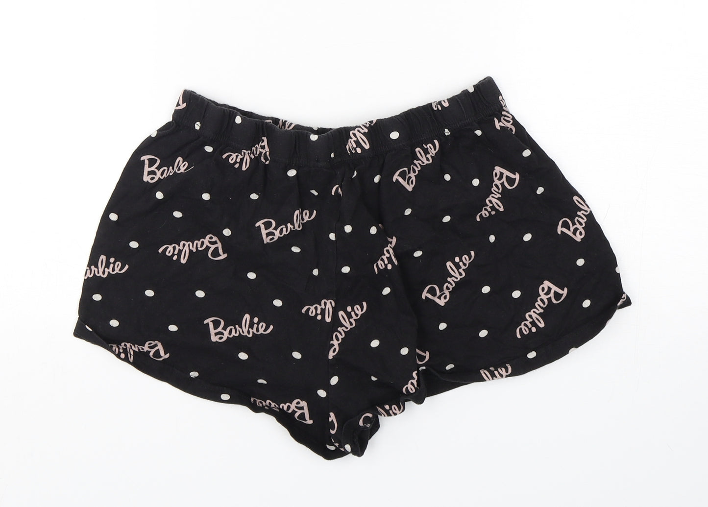 Primark Womens Black Geometric Cotton  Sleep Shorts Size 12   - barbie