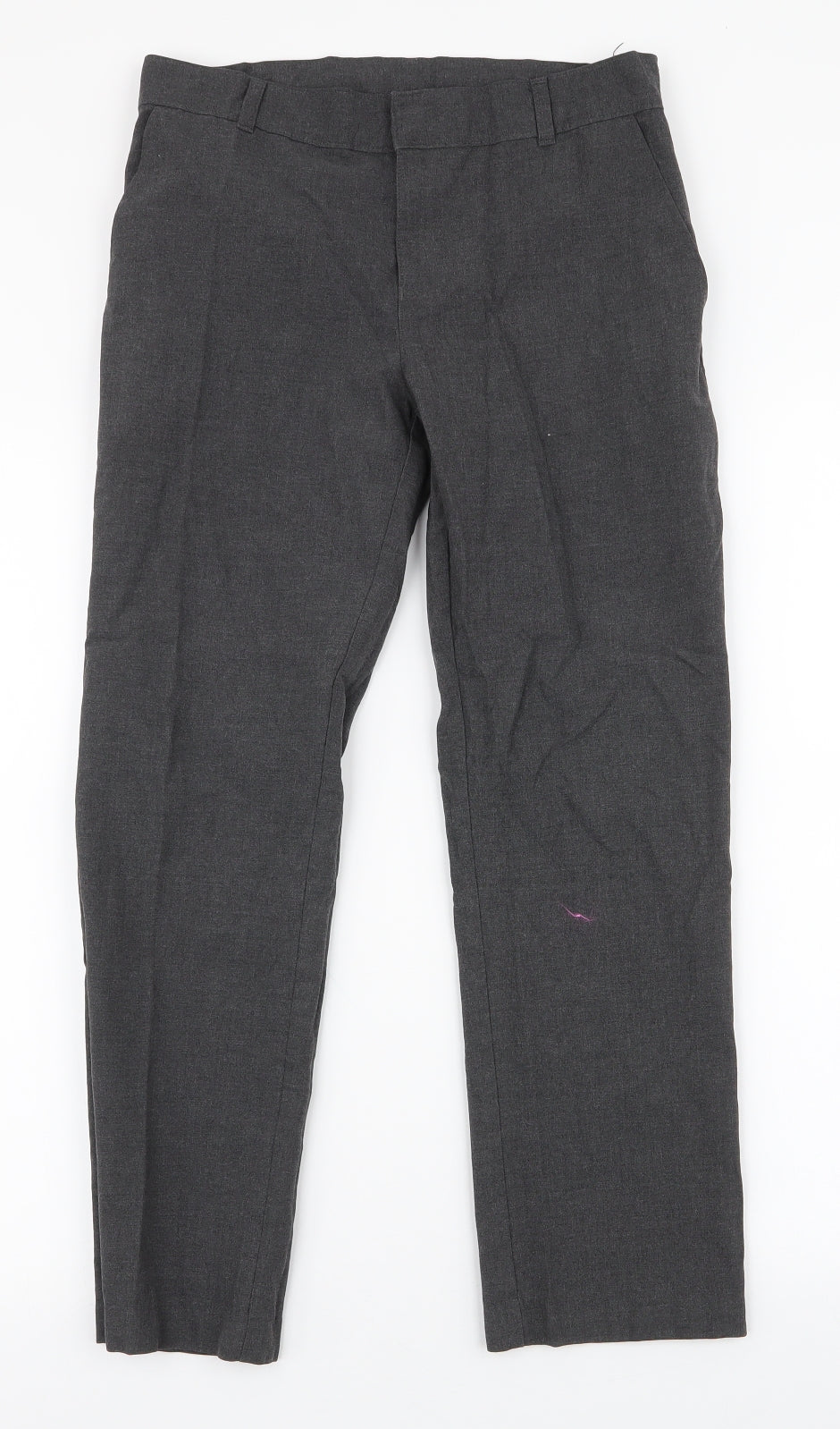 Marks and Spencer Boys Grey  Polyester Dress Pants Trousers Size 11-12 Years  Regular Zip