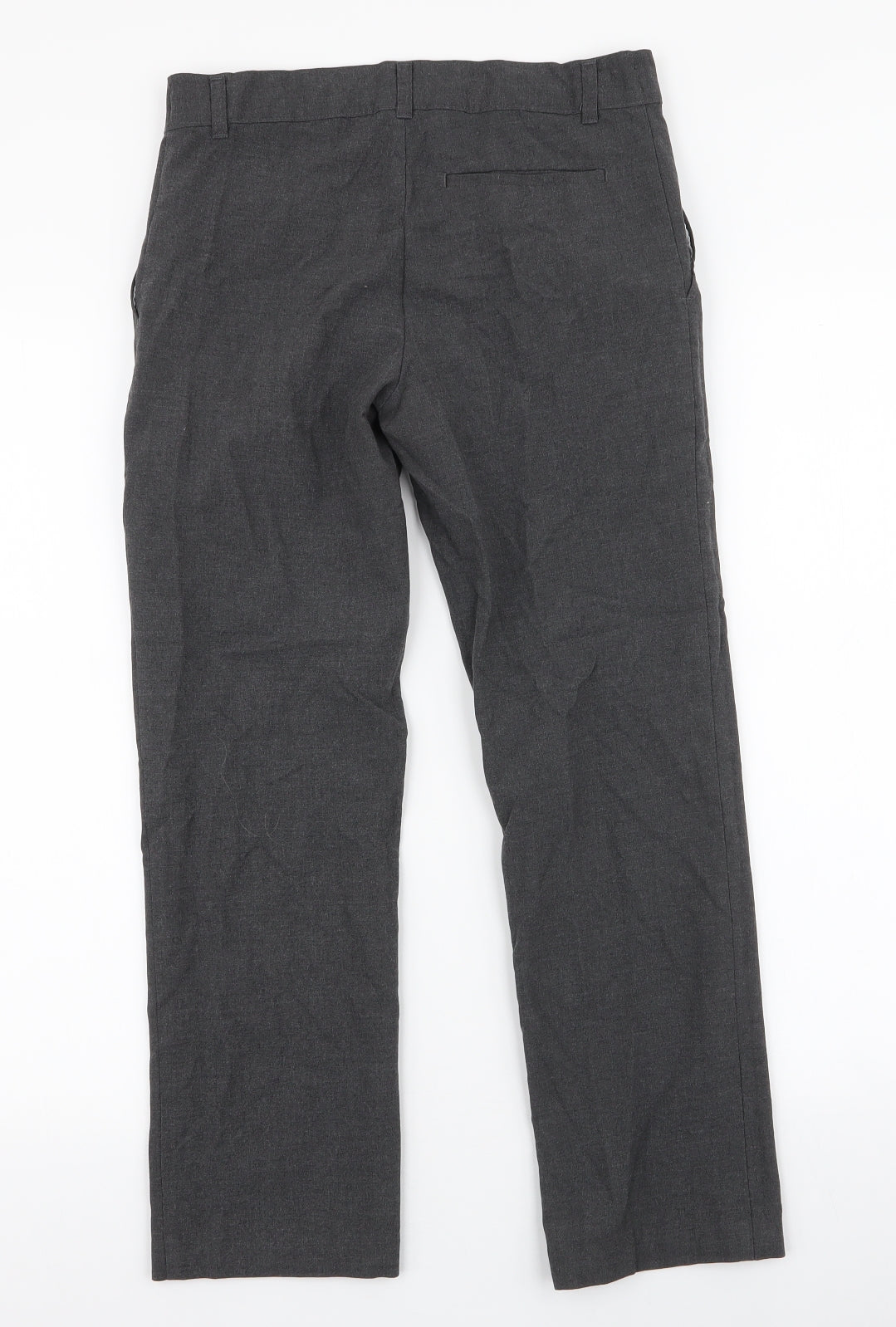 Marks and Spencer Boys Grey  Polyester Dress Pants Trousers Size 11-12 Years  Regular Zip