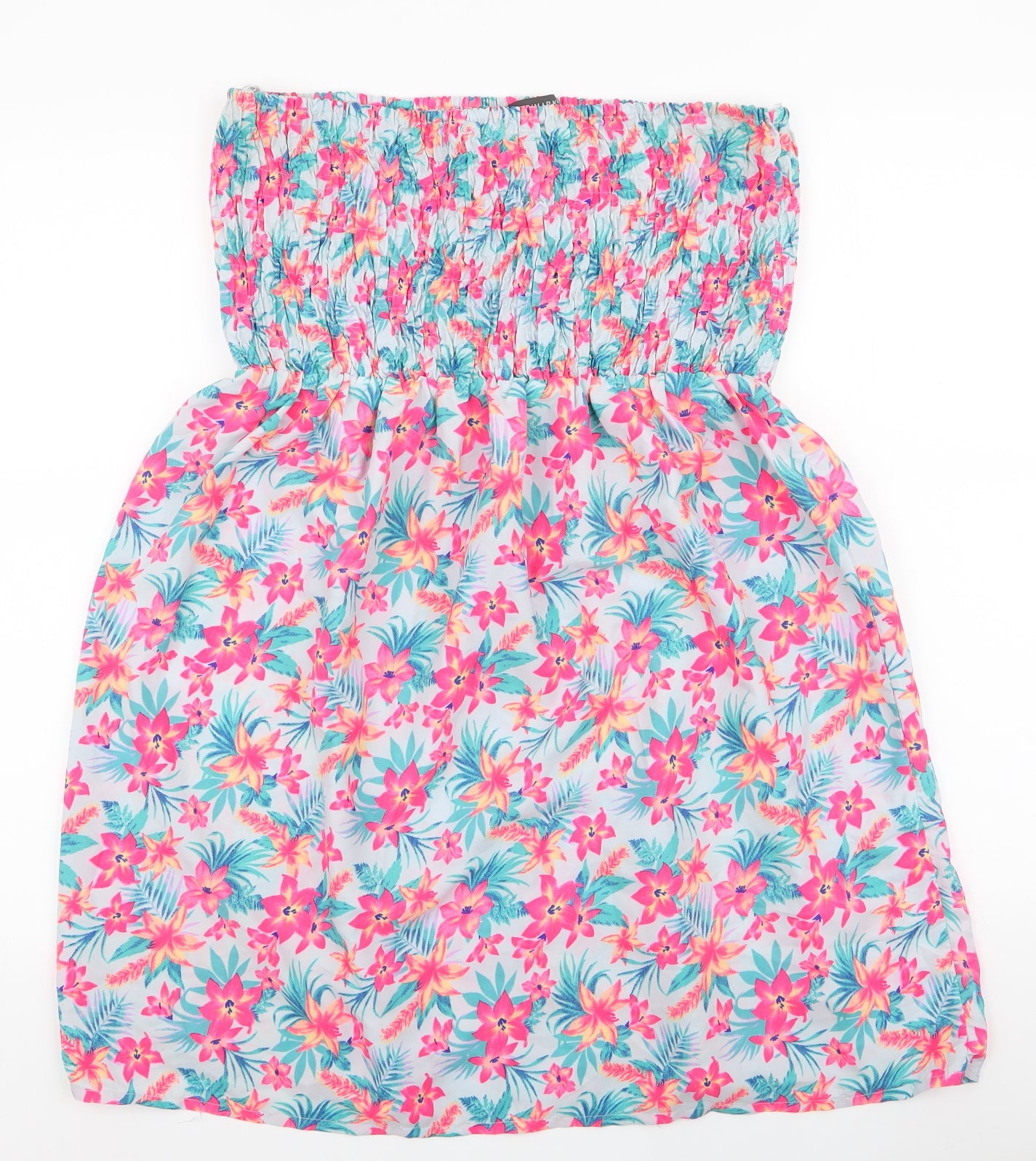 Primark Womens Multicoloured Floral Polyester A-Line  Size L  Off the Shoulder Pullover - Beach cover up