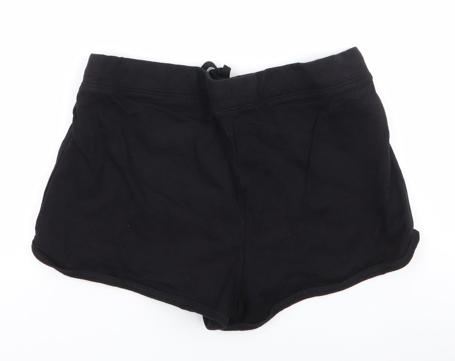 Papaya Womens Black  100% Cotton Sweat Shorts Size 14 L3 in Regular Drawstring