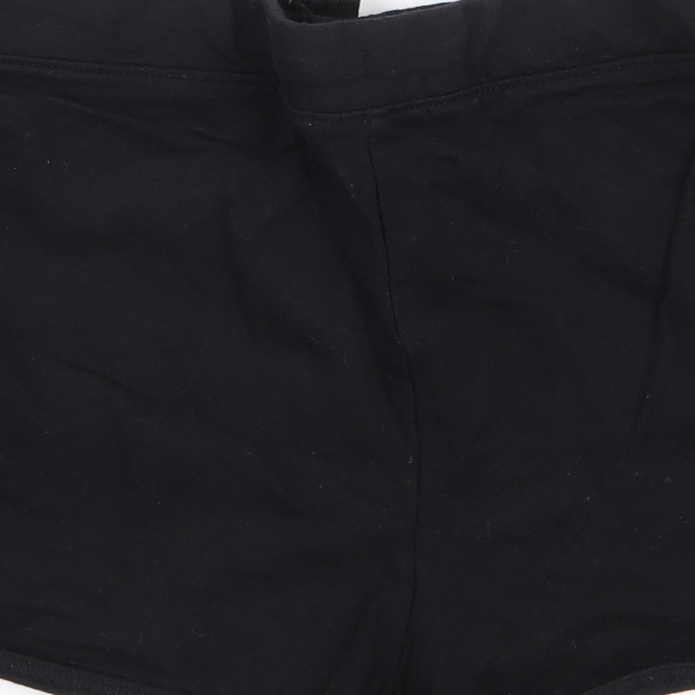 Papaya Womens Black  100% Cotton Sweat Shorts Size 14 L3 in Regular Drawstring