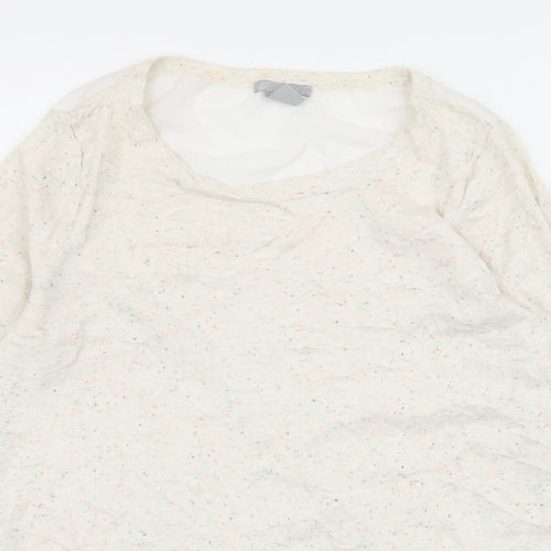 H&M Womens Ivory  Polyester Jersey Blouse Size M Round Neck - chiffon back