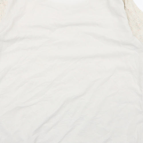 H&M Womens Ivory  Polyester Jersey Blouse Size M Round Neck - chiffon back