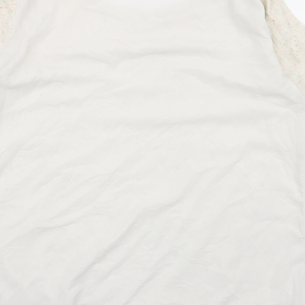 H&M Womens Ivory  Polyester Jersey Blouse Size M Round Neck - chiffon back