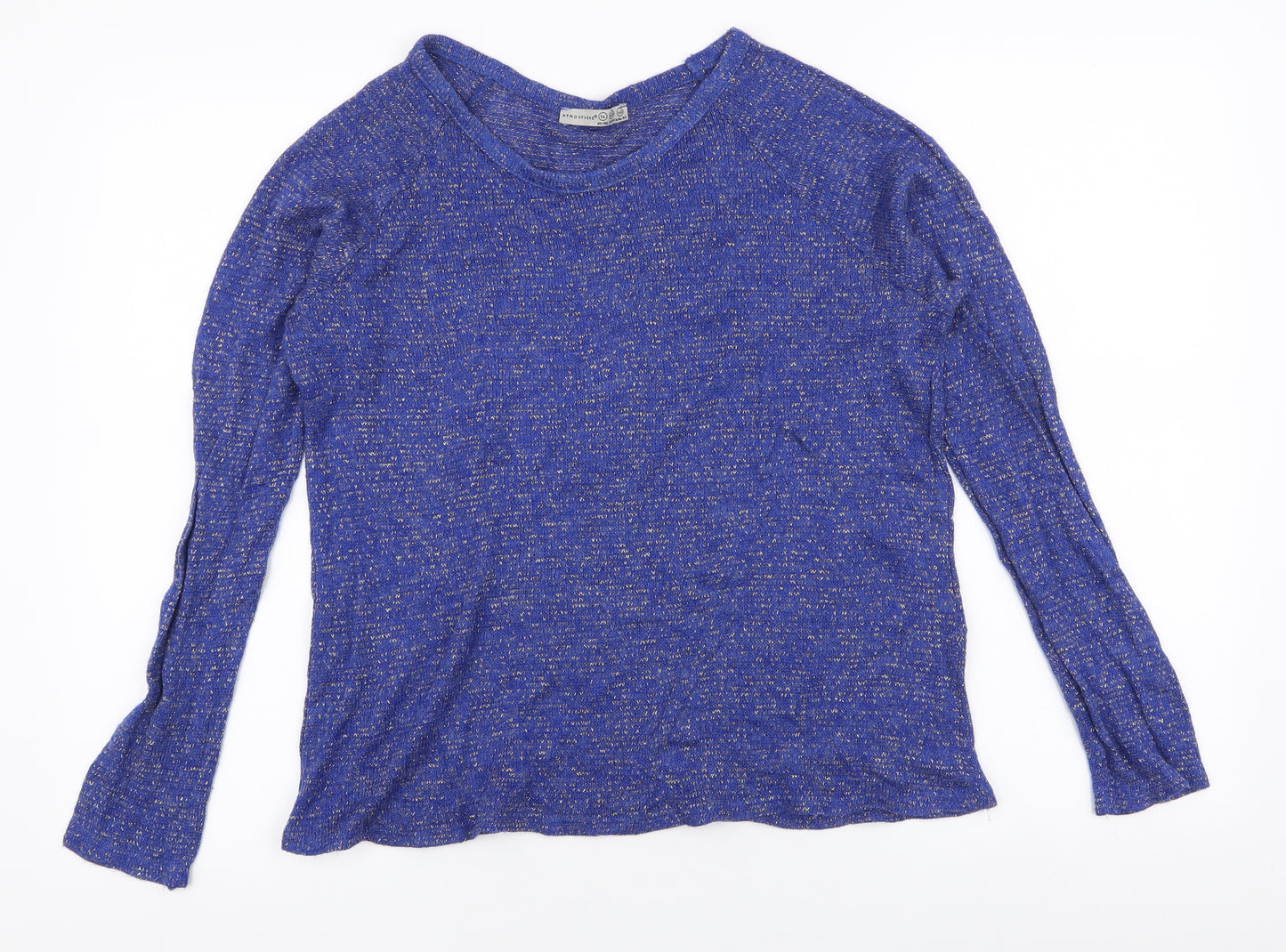 Atmosphere Womens Blue Round Neck  Acrylic Pullover Jumper Size 14