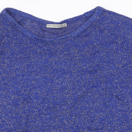 Atmosphere Womens Blue Round Neck  Acrylic Pullover Jumper Size 14
