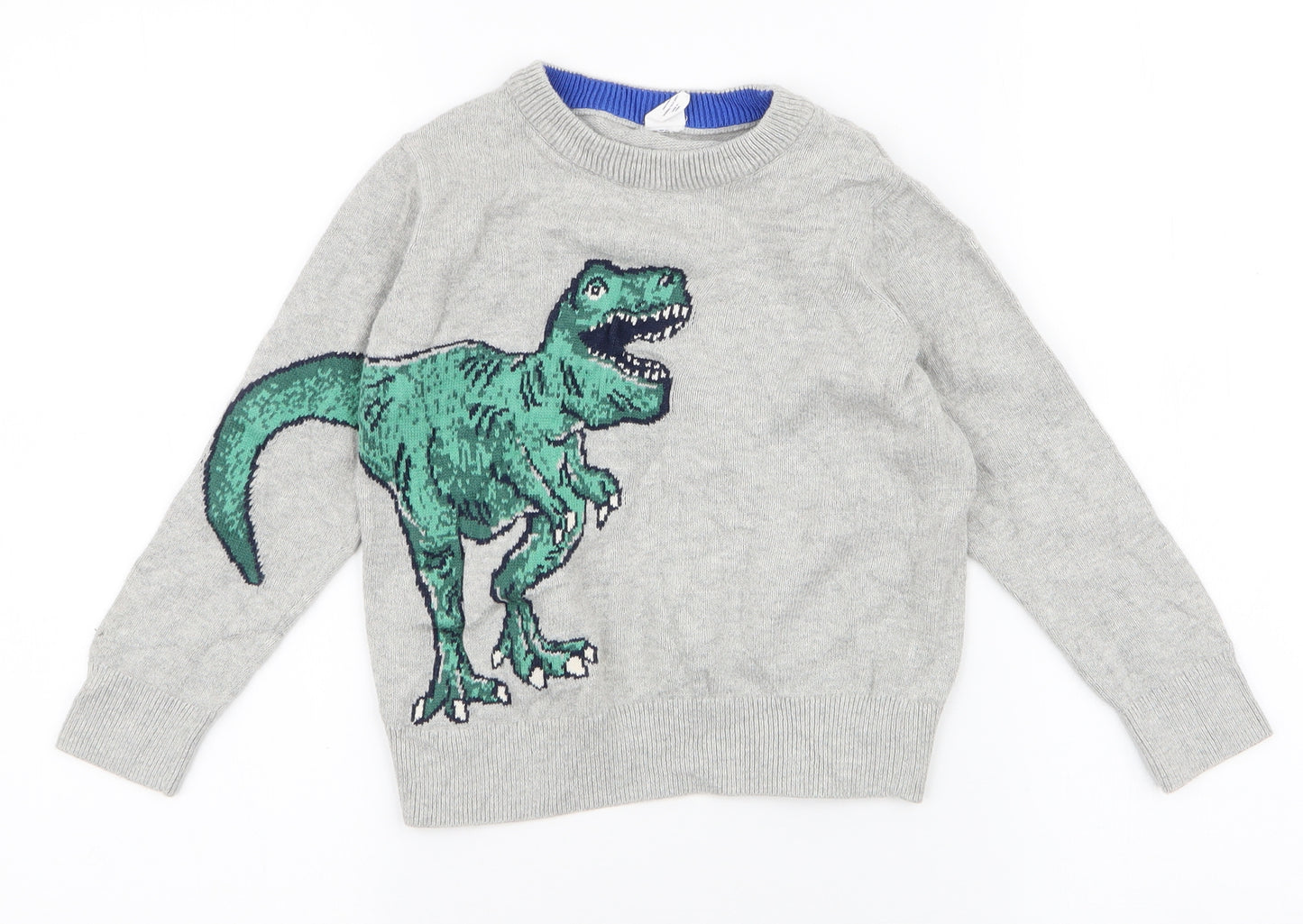 Gap Boys Grey Round Neck  Polyester Pullover Jumper Size 5 Years  Pullover - Dinosaur