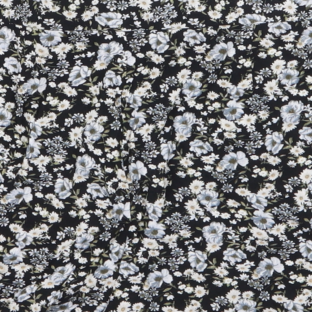 FOREVER 21 Womens Black Floral Polyester Hot Pants Shorts Size M L3 in Regular Zip