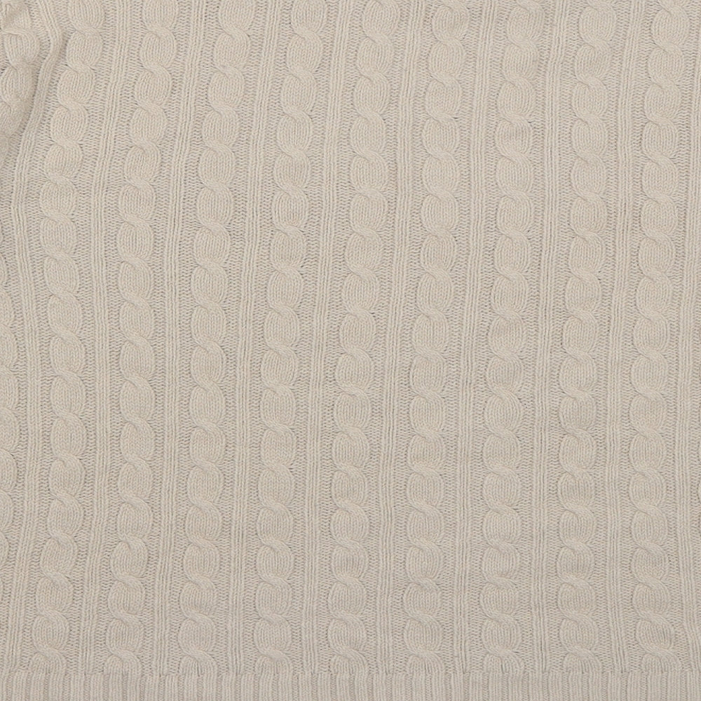 Pure & Natural Womens Beige Crew Neck  Acrylic Pullover Jumper Size L