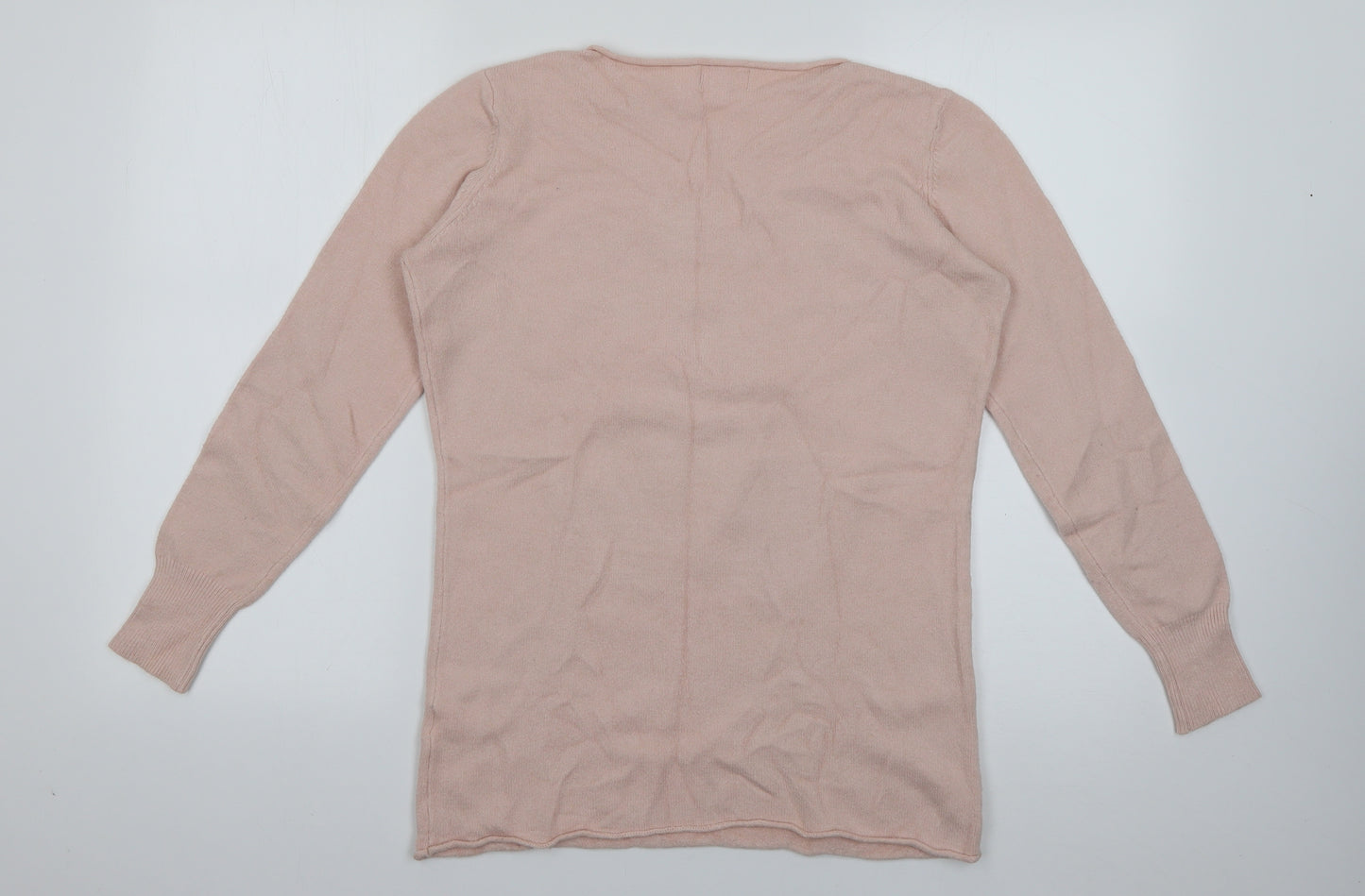 Lucy Sparks Womens Pink Round Neck  Viscose Pullover Jumper Size S