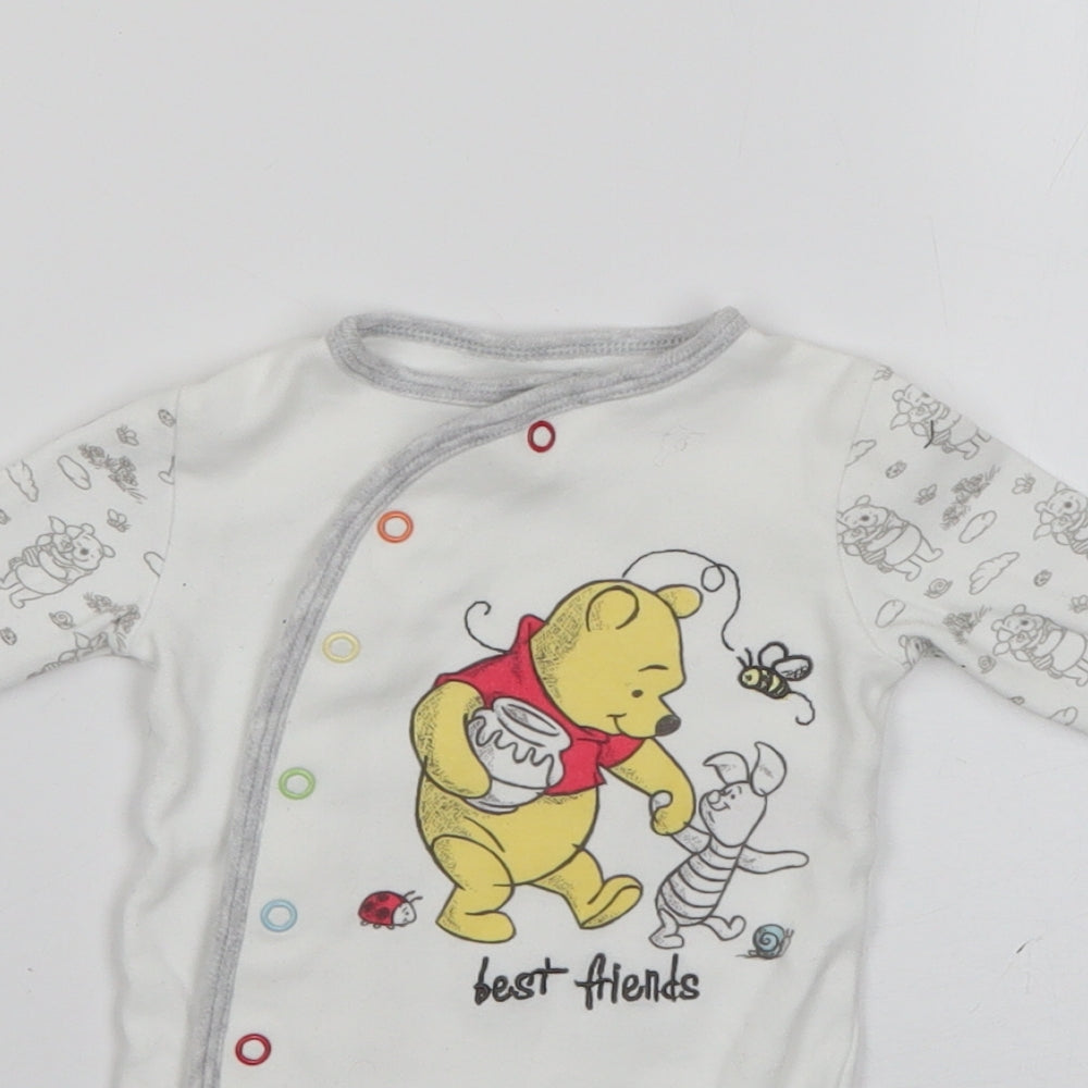 Primark Baby White  Cotton Babygrow One-Piece Size Newborn
