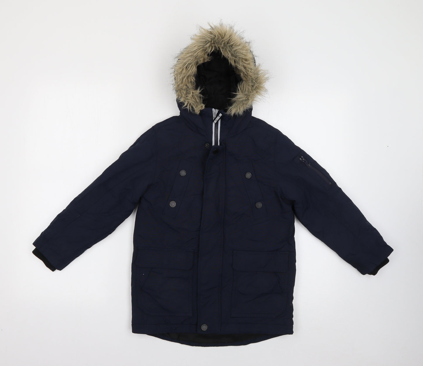 NEXT Boys Blue   Parka Coat Size 6 Years  Zip