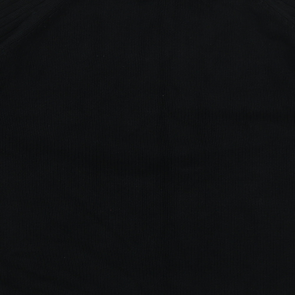 BHS Mens Black High Neck  Cotton Full Zip Jumper Size M