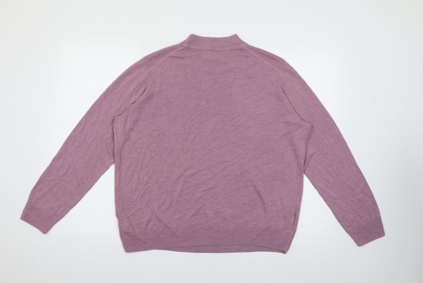 Marks and Spencer Womens Pink High Neck  Acrylic Pullover Jumper Size 20