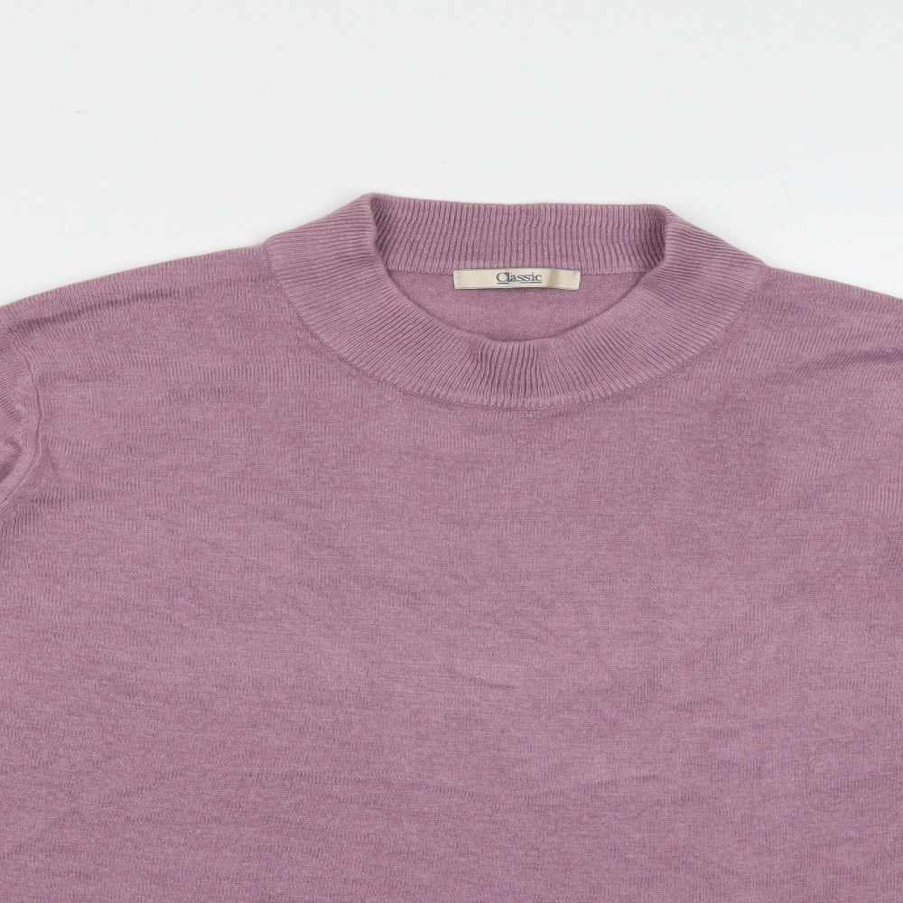 Marks and Spencer Womens Pink High Neck  Acrylic Pullover Jumper Size 20