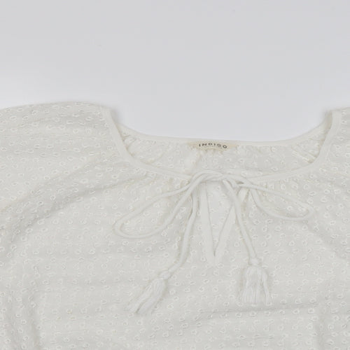 Marks and Spencer Womens Ivory  Polyester Basic Blouse Size 14 Square Neck