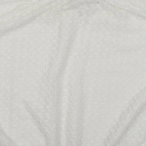 Marks and Spencer Womens Ivory  Polyester Basic Blouse Size 14 Square Neck