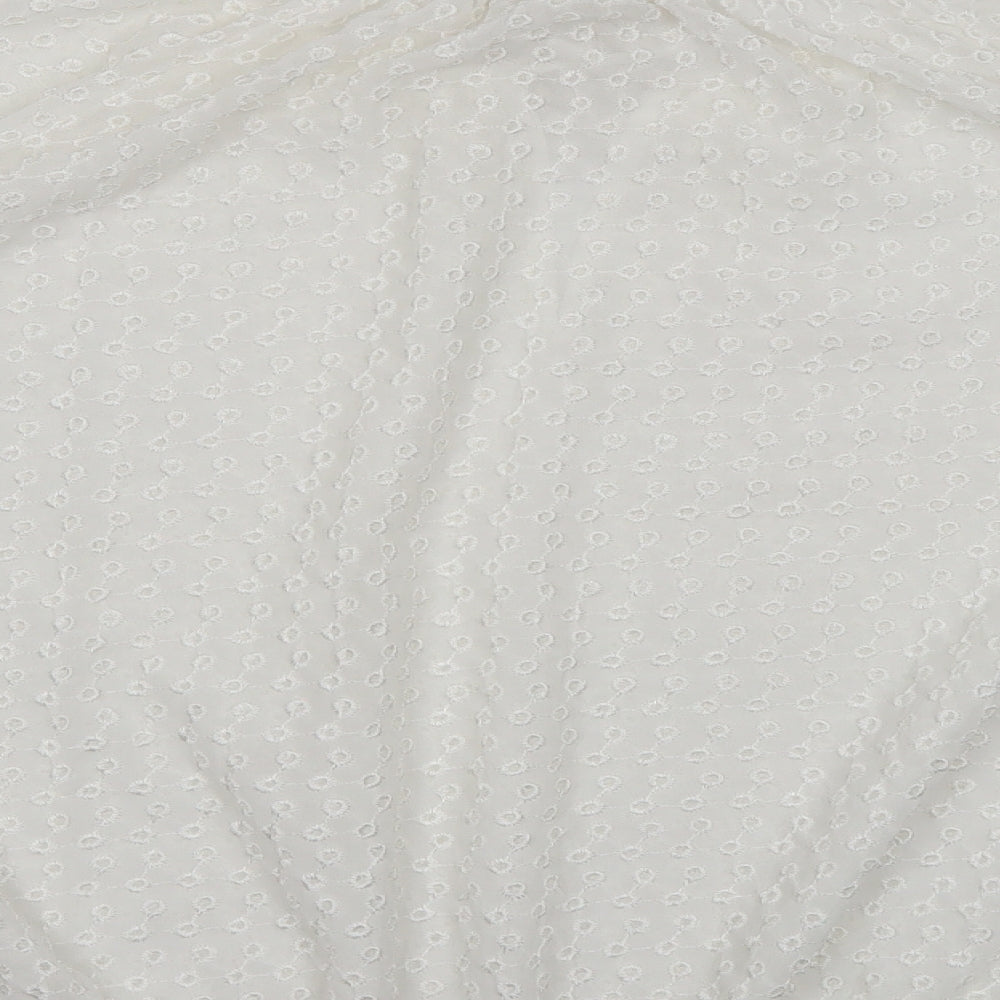 Marks and Spencer Womens Ivory  Polyester Basic Blouse Size 14 Square Neck