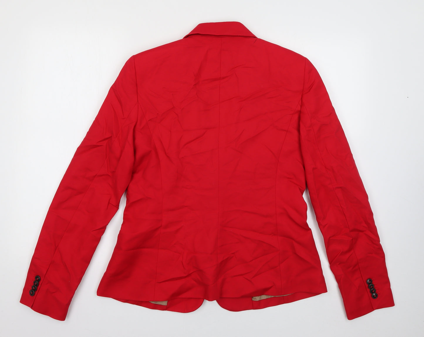 Mango Womens Red  Cotton Jacket Blazer Size 14
