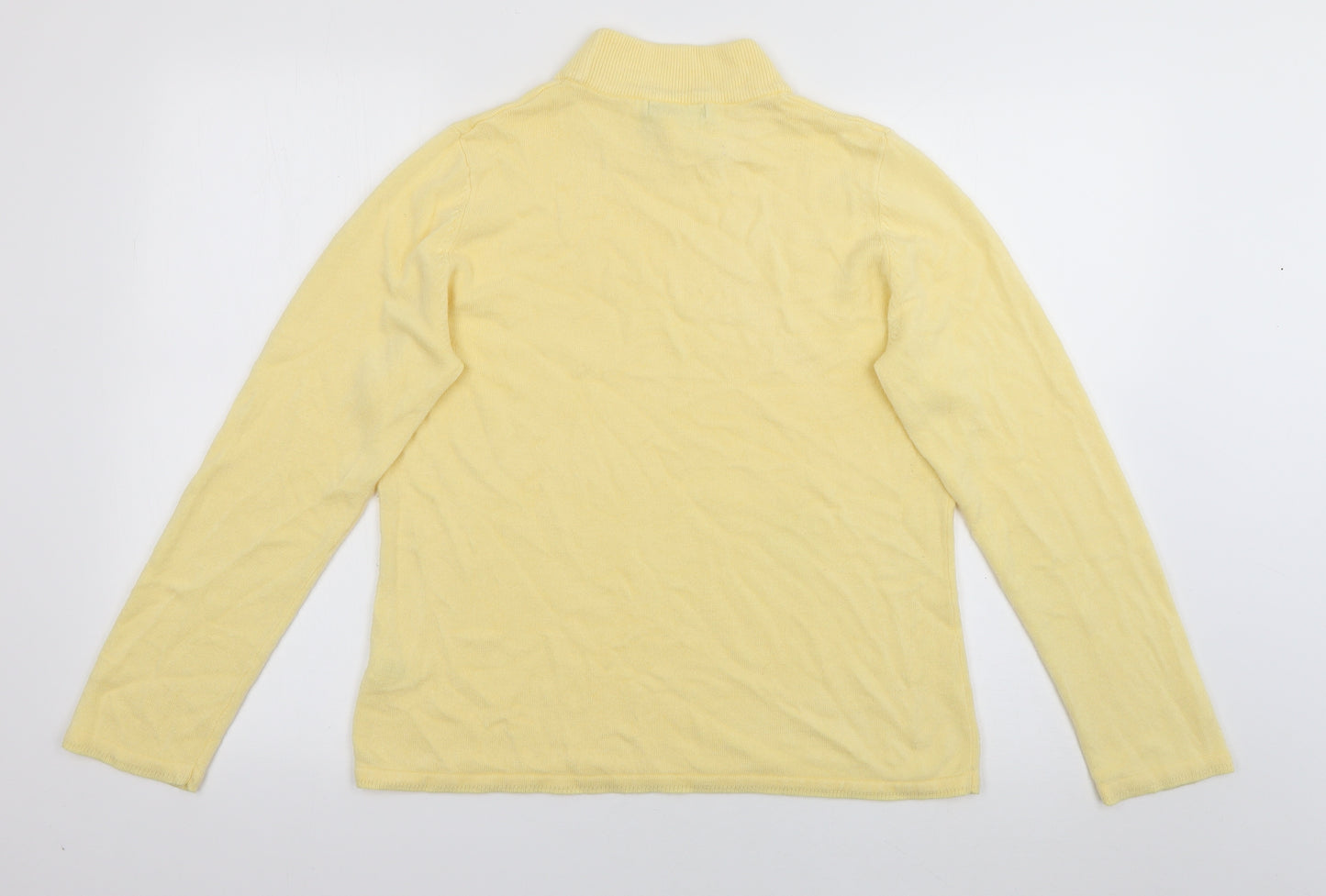 Bonmarché Womens Yellow High Neck  Acrylic Pullover Jumper Size M