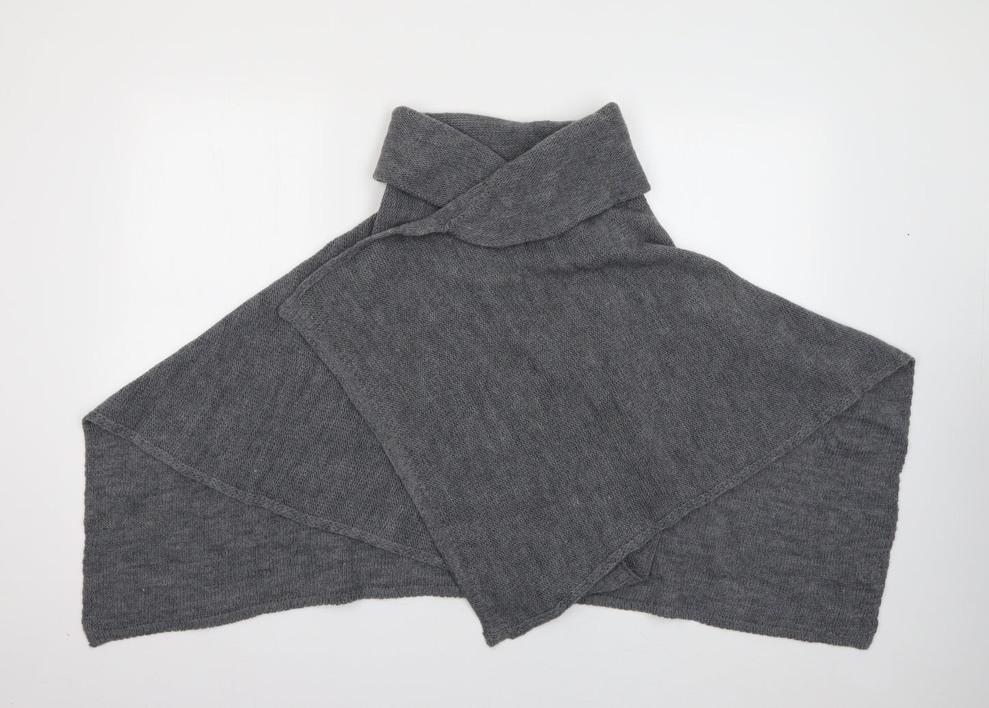 Marks and Spencer Womens Grey Roll Neck  Acrylic Cardigan Jumper One Size