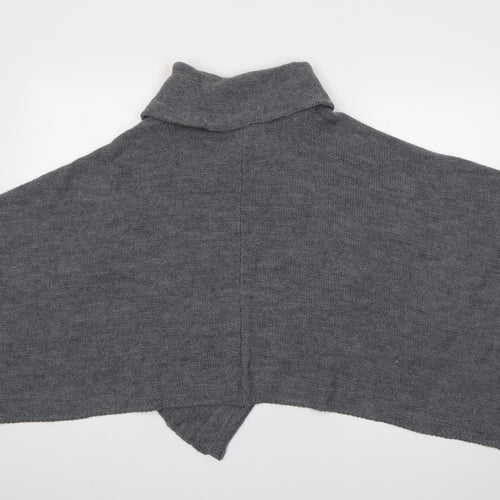 Marks and Spencer Womens Grey Roll Neck  Acrylic Cardigan Jumper One Size