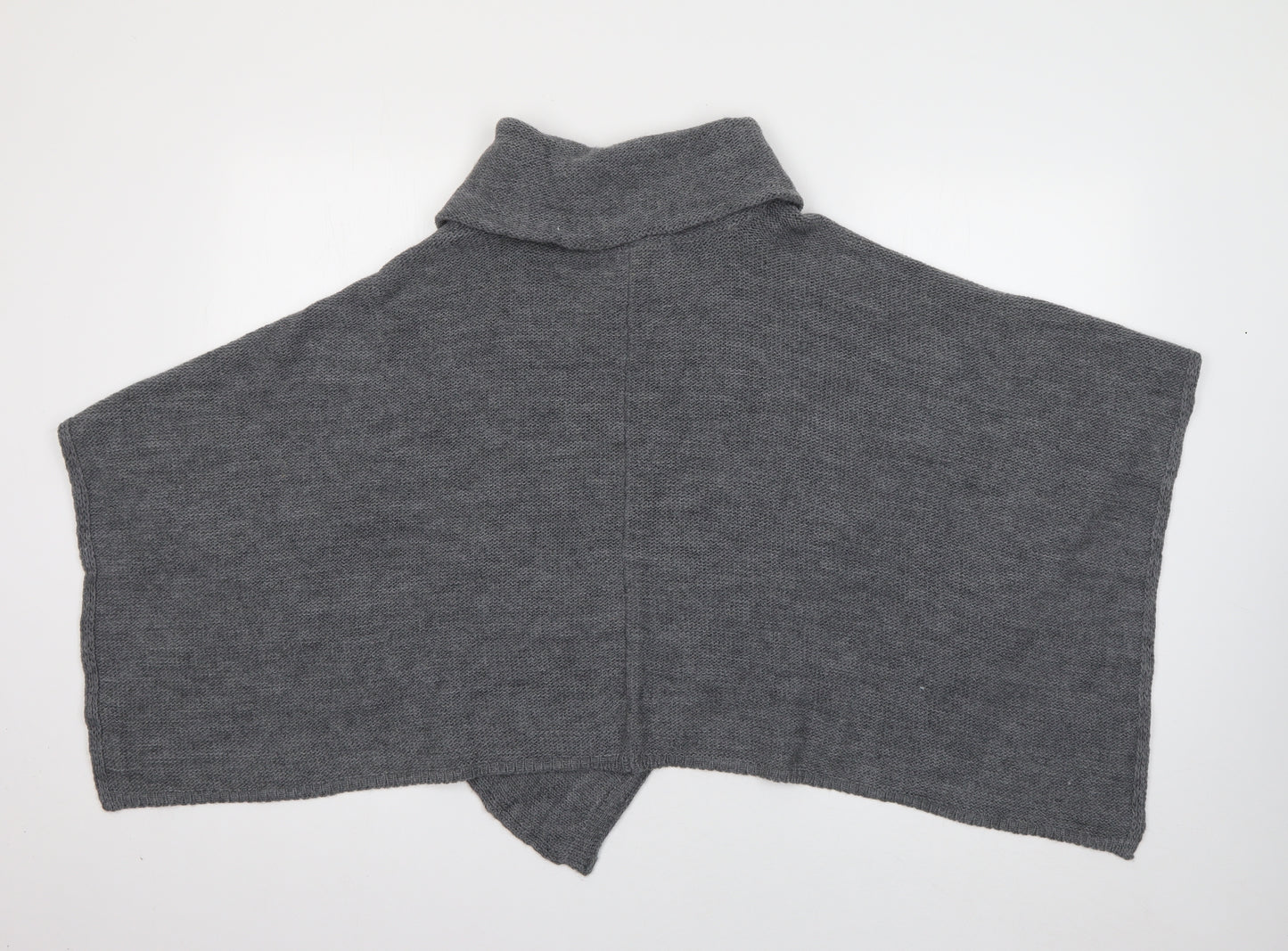 Marks and Spencer Womens Grey Roll Neck  Acrylic Cardigan Jumper One Size