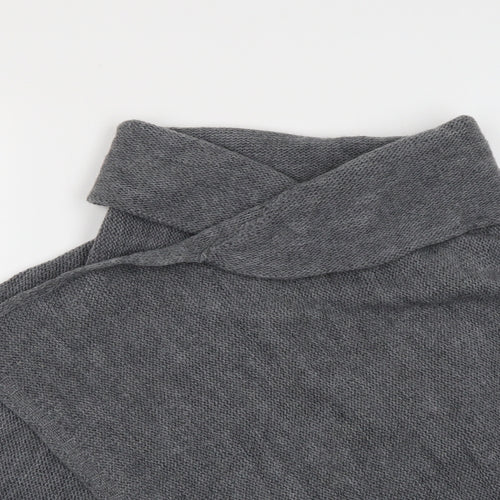 Marks and Spencer Womens Grey Roll Neck  Acrylic Cardigan Jumper One Size