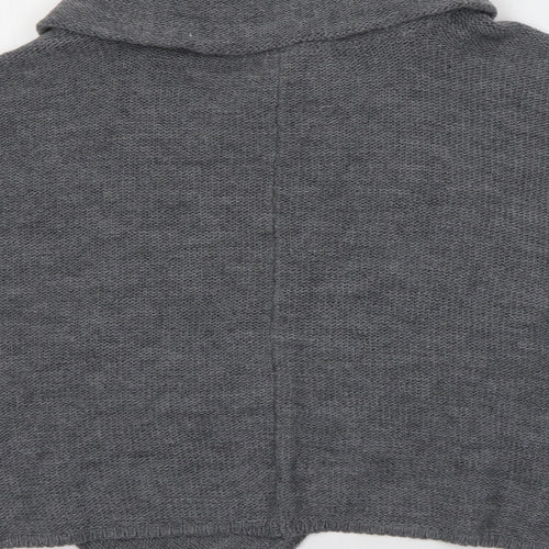 Marks and Spencer Womens Grey Roll Neck  Acrylic Cardigan Jumper One Size
