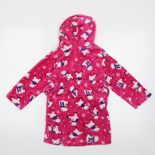 Blue Zoo Girls Pink Animal Print Polyester Top Robe Size 3-4 Years   - Polarbear