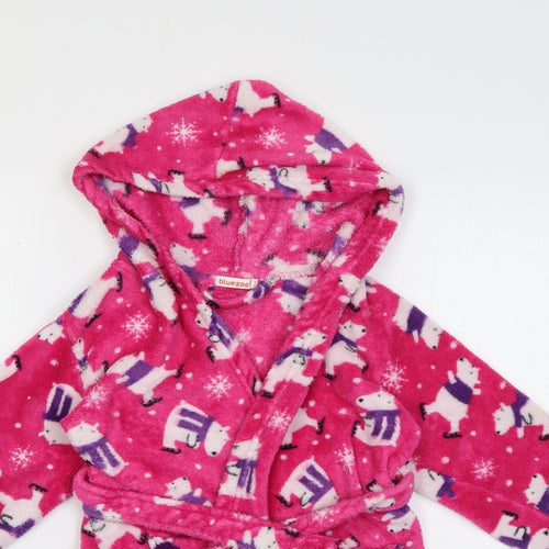 Blue Zoo Girls Pink Animal Print Polyester Top Robe Size 3-4 Years   - Polarbear