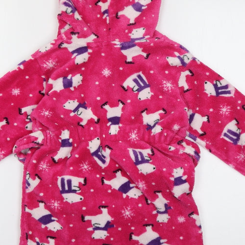 Blue Zoo Girls Pink Animal Print Polyester Top Robe Size 3-4 Years   - Polarbear