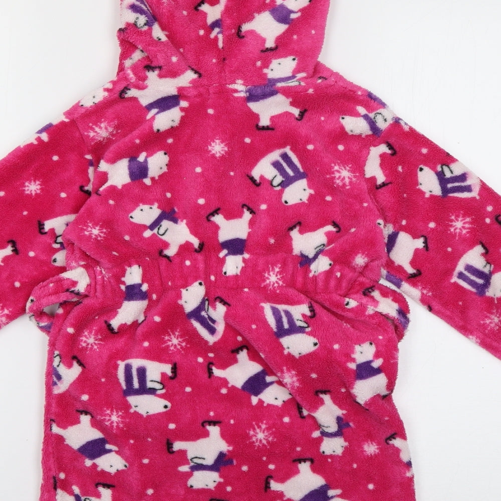 Blue Zoo Girls Pink Animal Print Polyester Top Robe Size 3-4 Years   - Polarbear