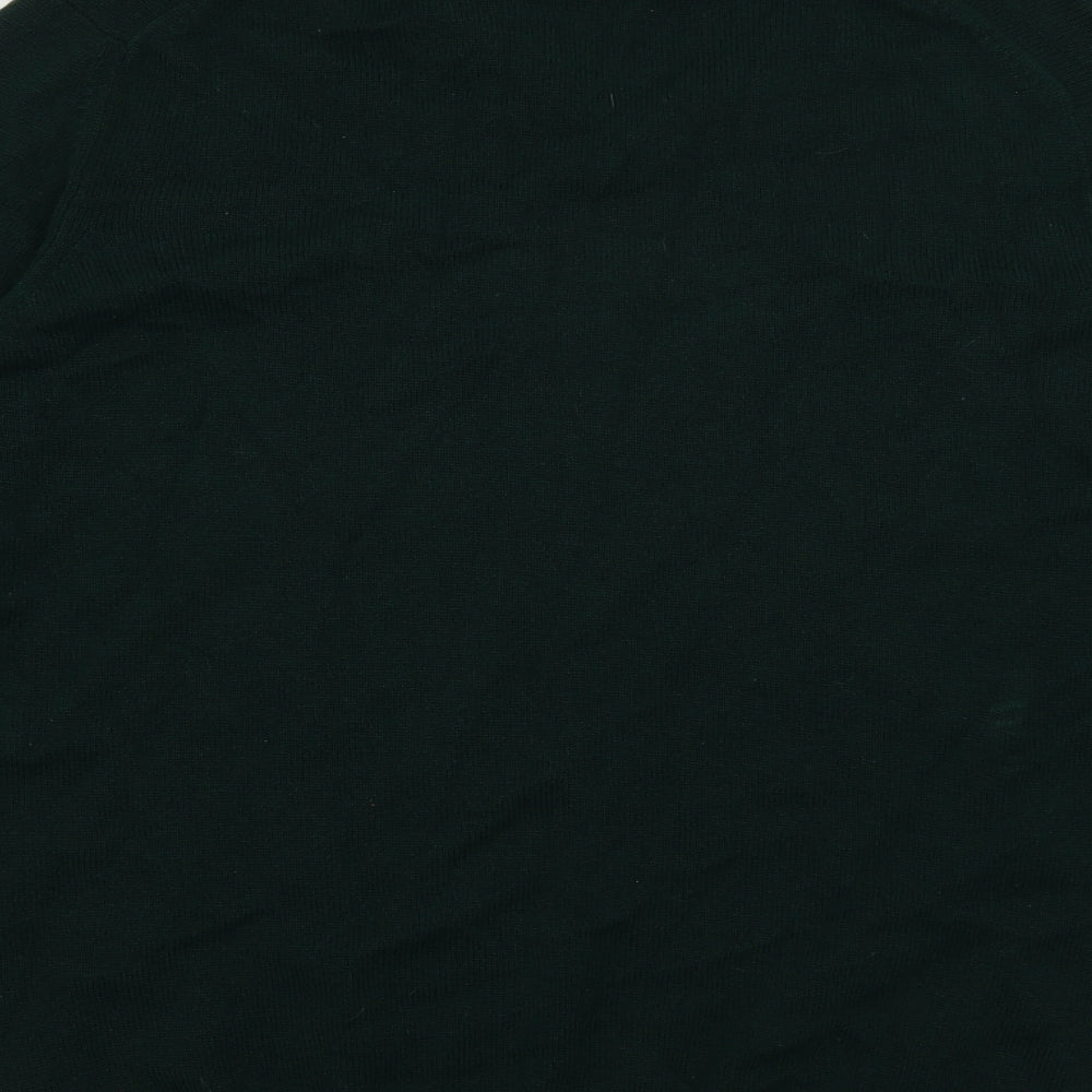 Hawick Knitwear Mens Green V-Neck  Wool Pullover Jumper Size L