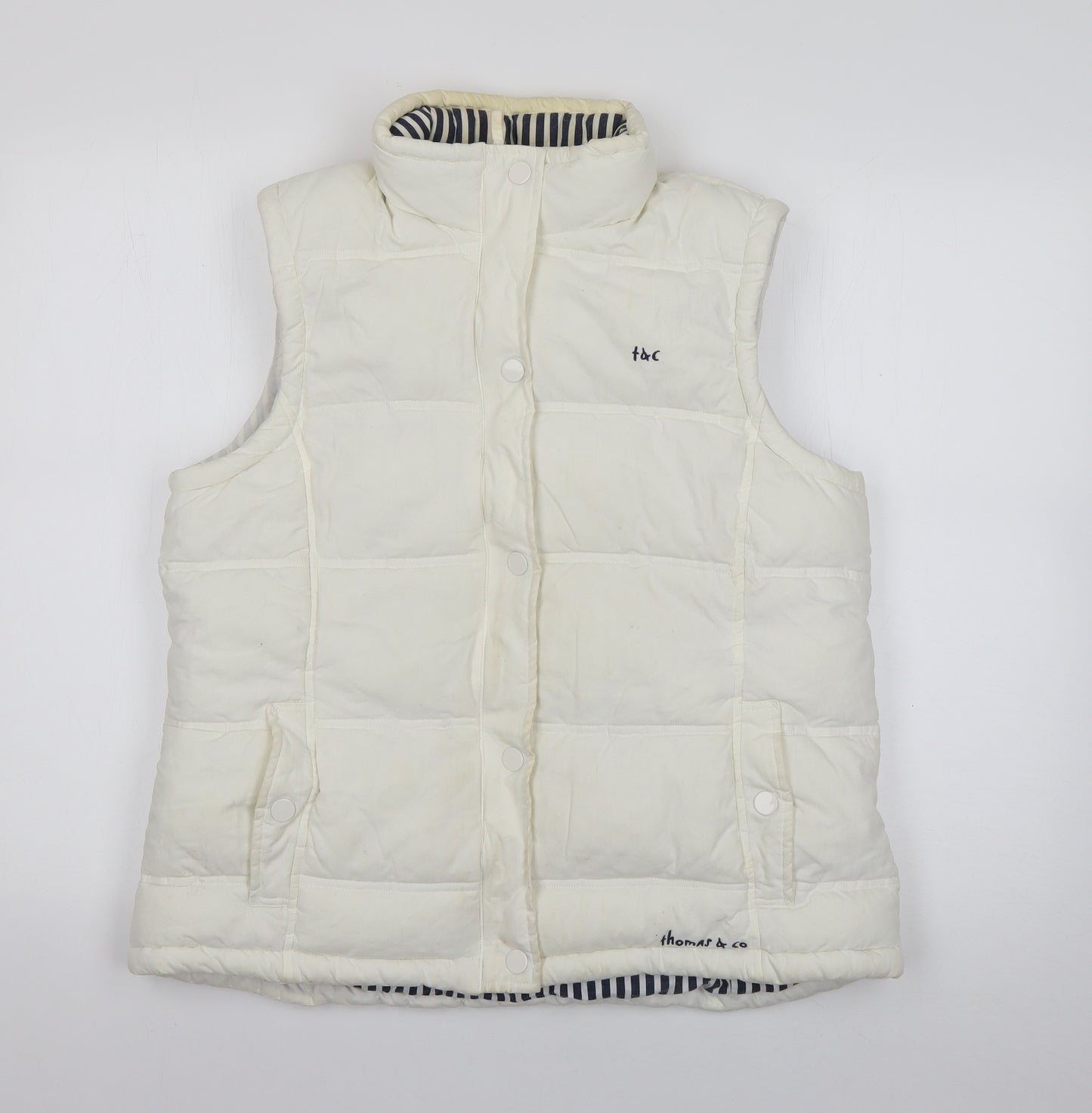 Thomas & Co Womens White   Gilet Coat Size L