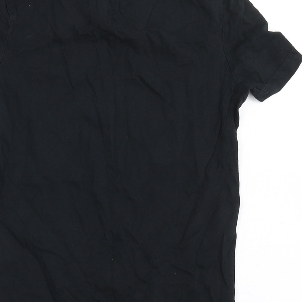 F&F Boys Black  100% Cotton Basic T-Shirt Size 7-8 Years Round Neck Pullover - Future