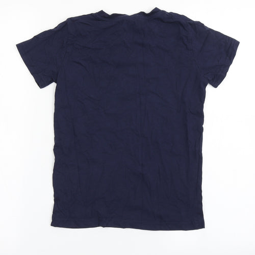 Urban Outlaws Boys Blue  100% Cotton Basic T-Shirt Size 9-10 Years Round Neck Pullover - Football