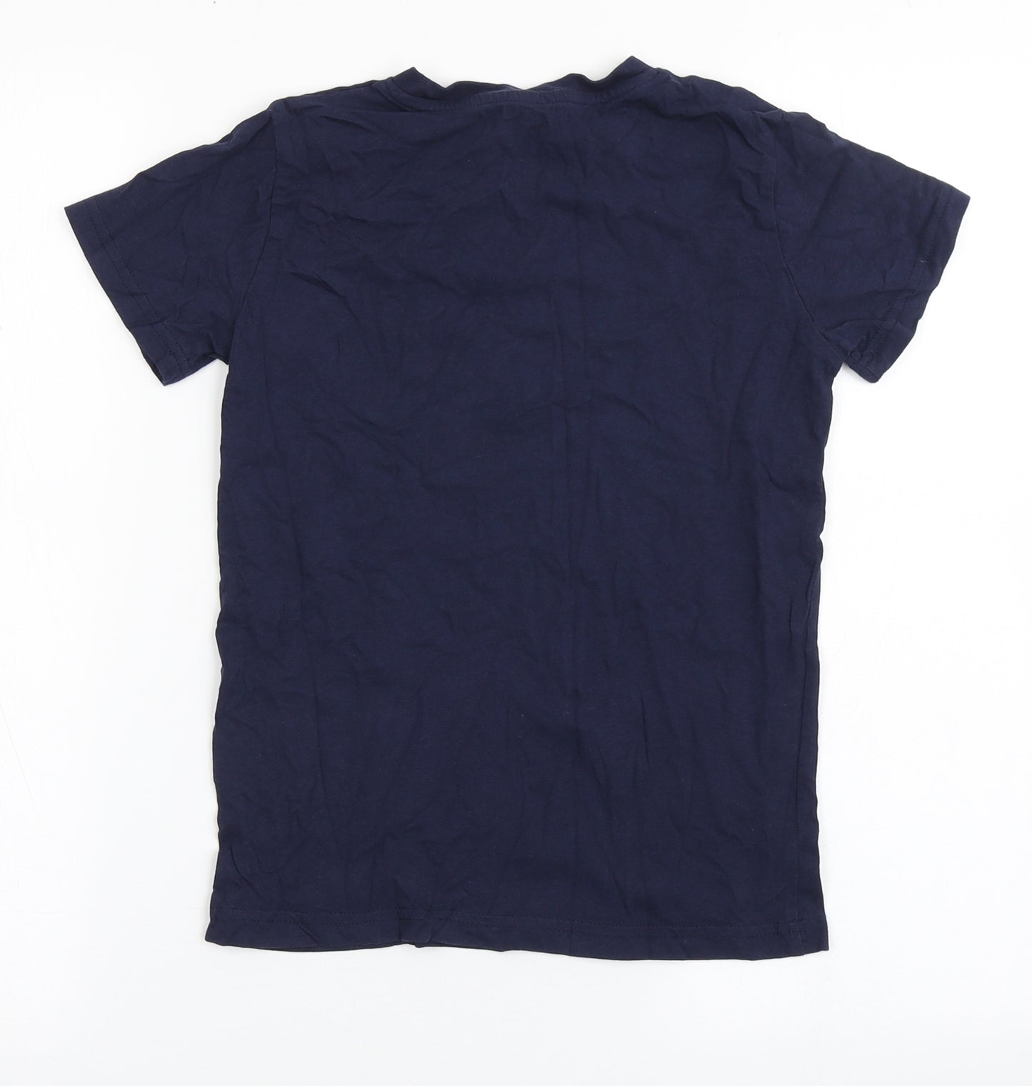 Urban Outlaws Boys Blue  100% Cotton Basic T-Shirt Size 9-10 Years Round Neck Pullover - Football