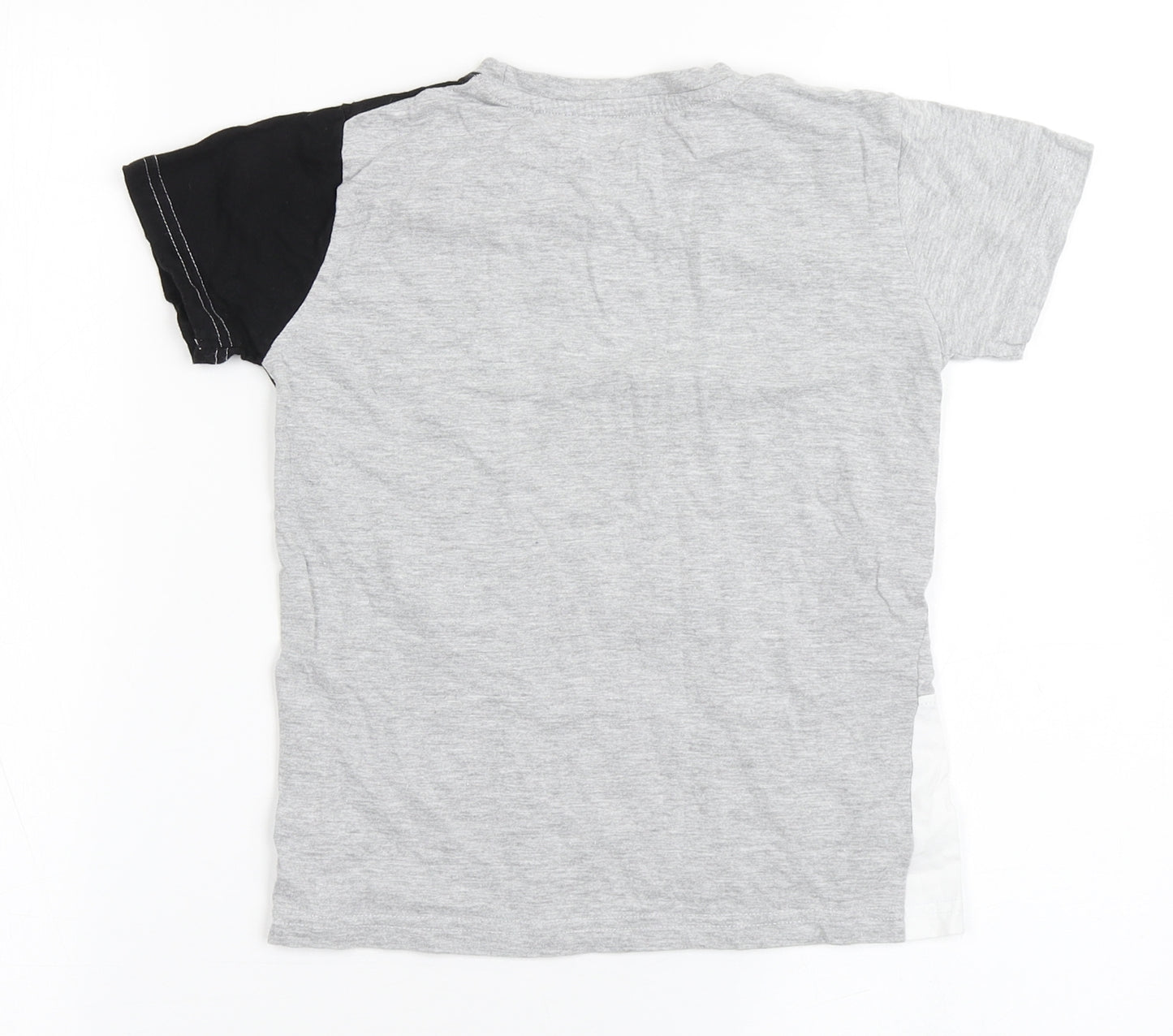 Urban Outlaws Boys Grey  Cotton Basic T-Shirt Size 7-8 Years Round Neck Pullover - Evolution