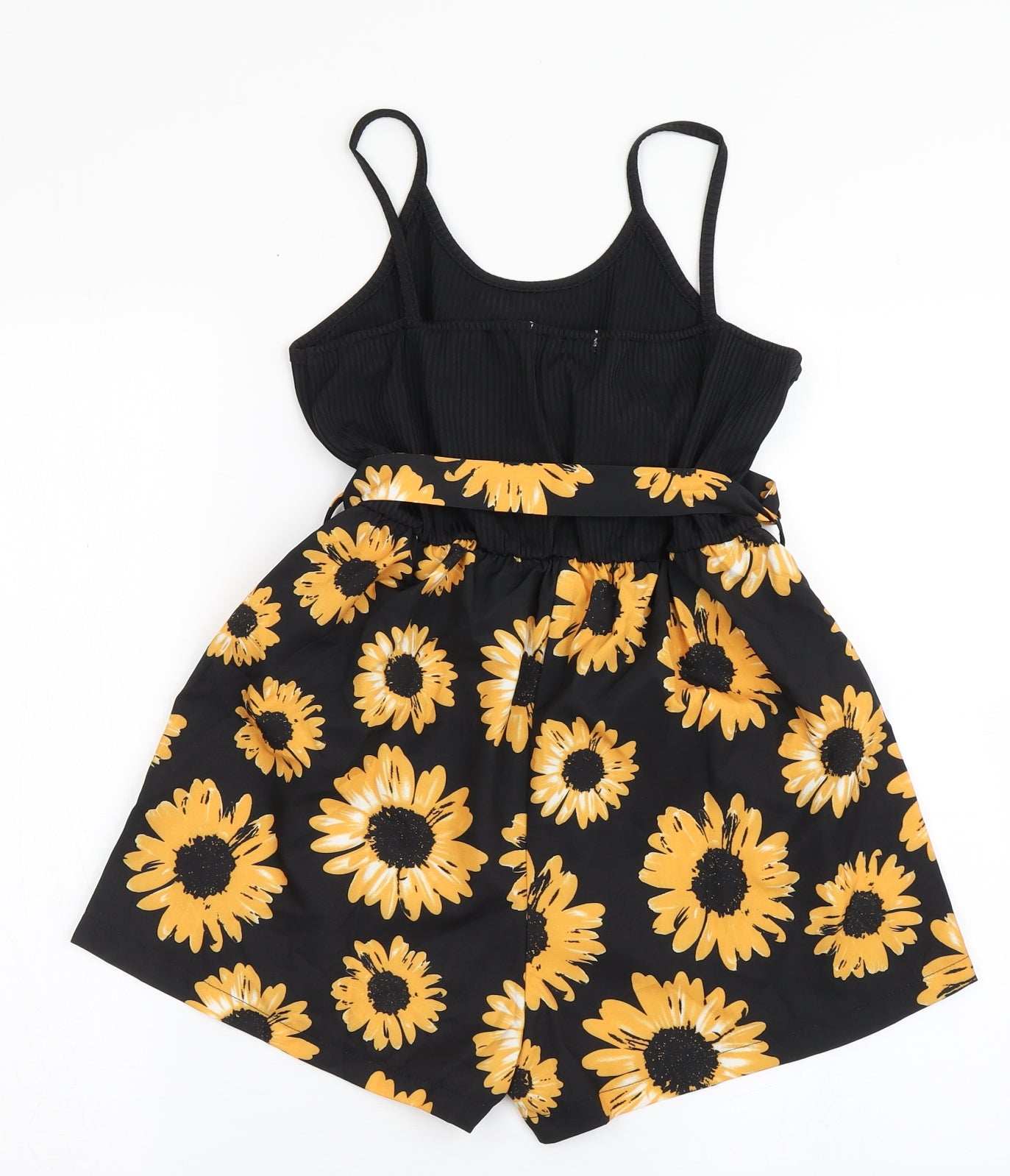 SheIn Girls Black  100% Polyester Playsuit One-Piece Size 10 Years  Pullover - Flowers