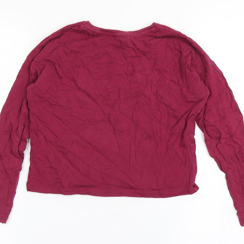 F&F Girls Red  Cotton Cropped T-Shirt Size 7-8 Years Round Neck Pullover - Minnie Mouse