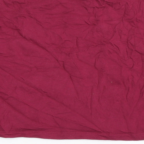 F&F Girls Red  Cotton Cropped T-Shirt Size 7-8 Years Round Neck Pullover - Minnie Mouse
