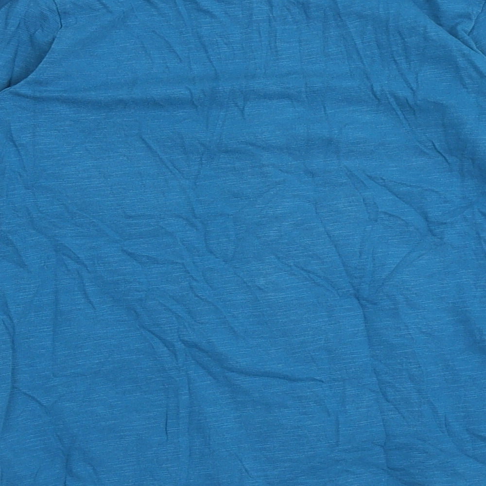 Marks and Spencer Boys Blue  Cotton Basic T-Shirt Size 5-6 Years Round Neck Pullover - Fox