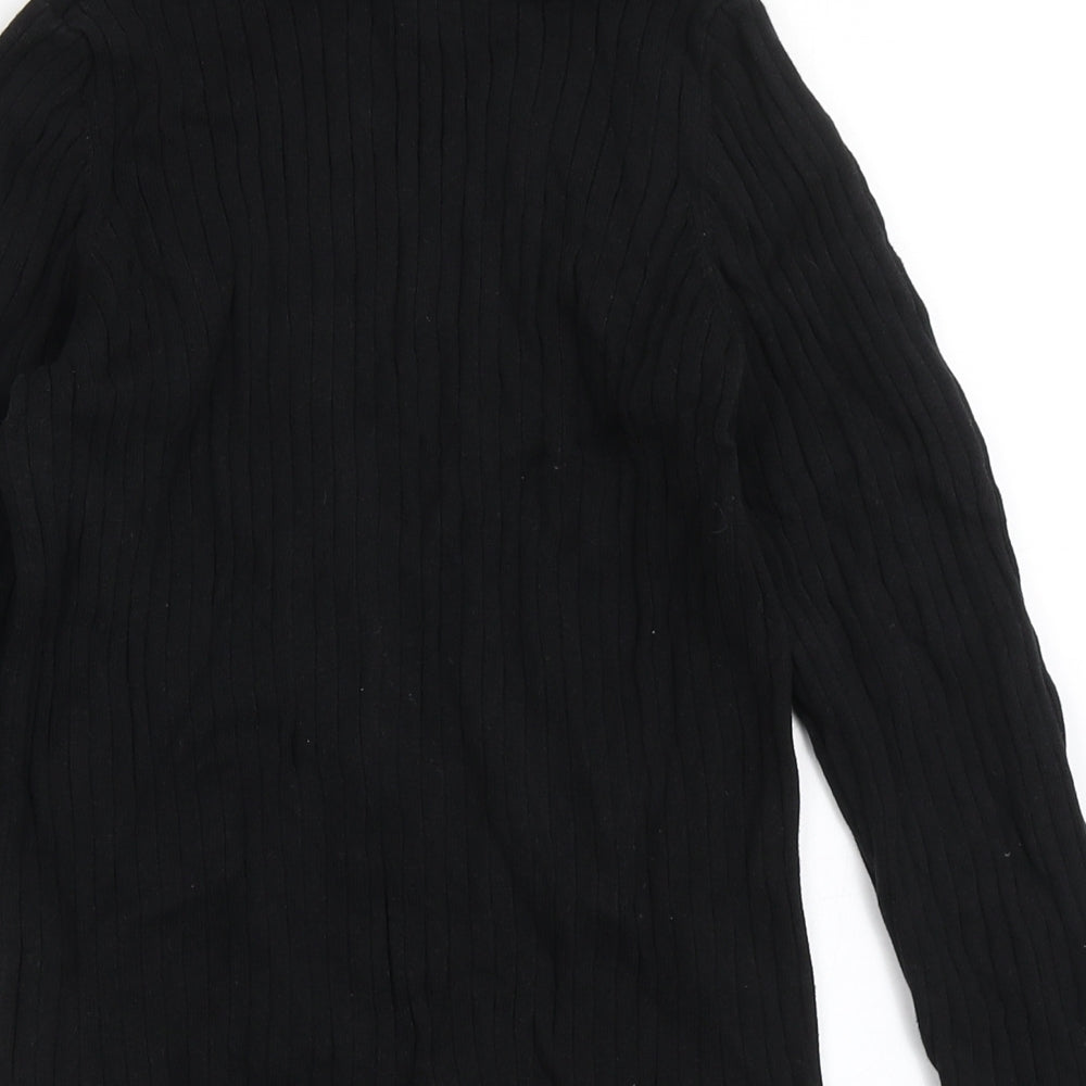 George Girls Black Roll Neck  100% Cotton Pullover Jumper Size 12-13 Years  Pullover