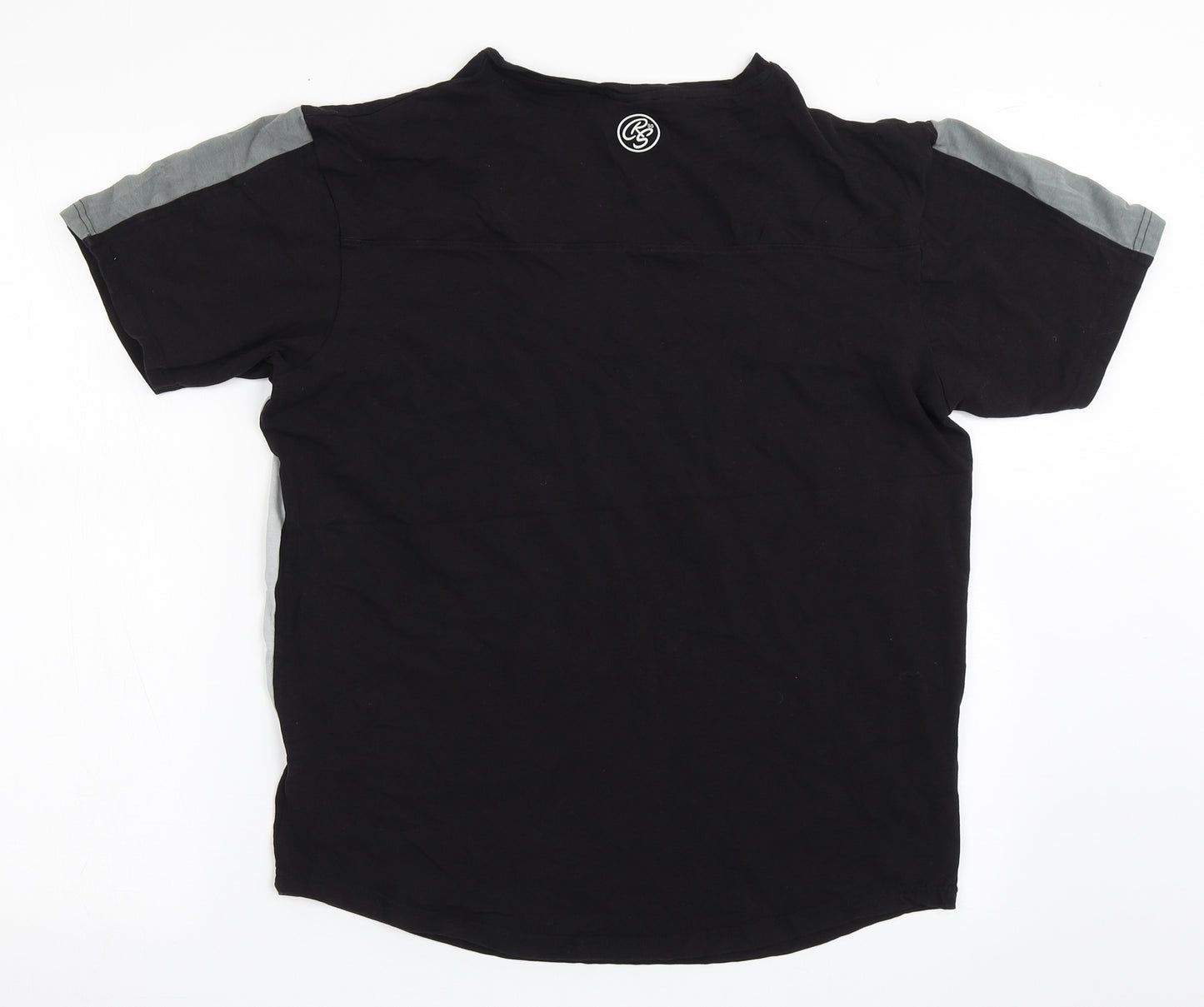 Crosshatch Mens Black  Cotton  T-Shirt Size XL Round Neck