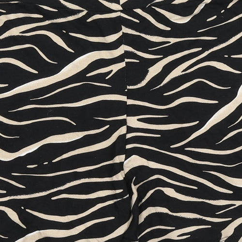Peacocks Womens Black Animal Print Viscose Sailor Shorts Size 8  Regular Pull On