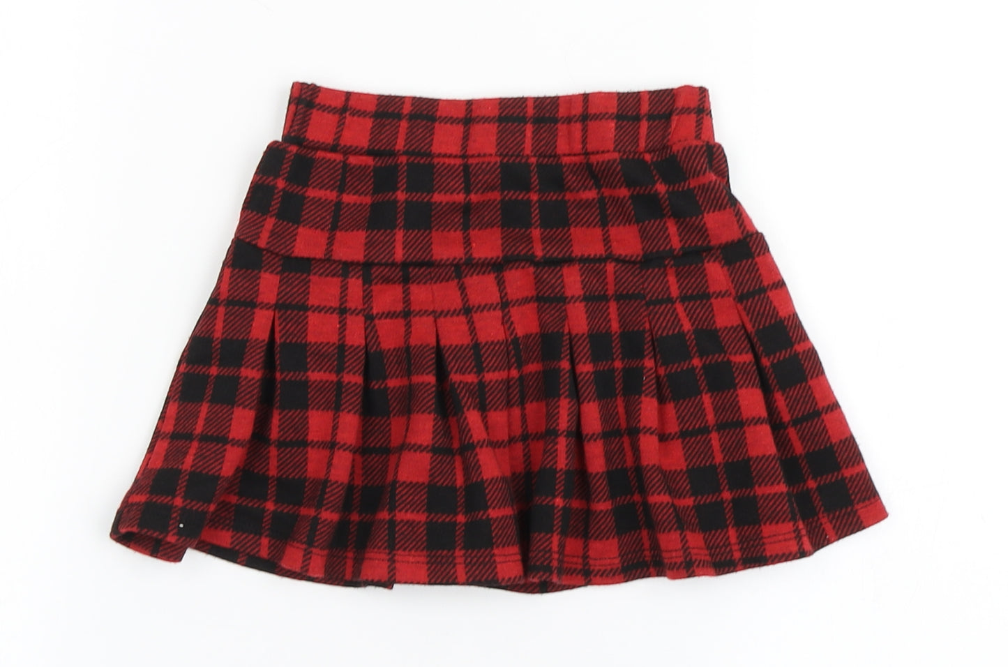 Angel Girls Red Check Polyester Skater Skirt Size 3-4 Years  Regular Pull On